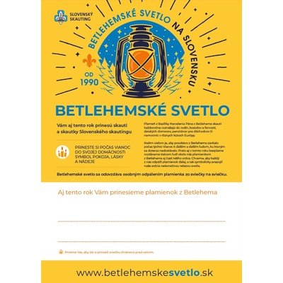 Plagát Betlehemské svetlo – žltý