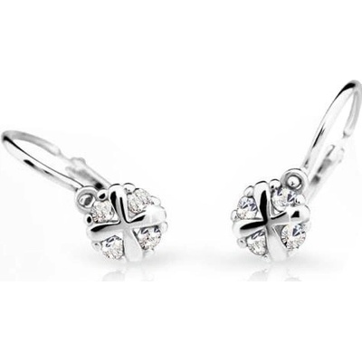 Cutie Jewellery náušnice C2153B CZ White biele zlato