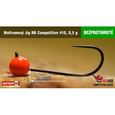 NASTRAHY.cz Bezprotihrotý wolframový Jig RB Competition #10 14 mm 0,5 g Orange 5 ks
