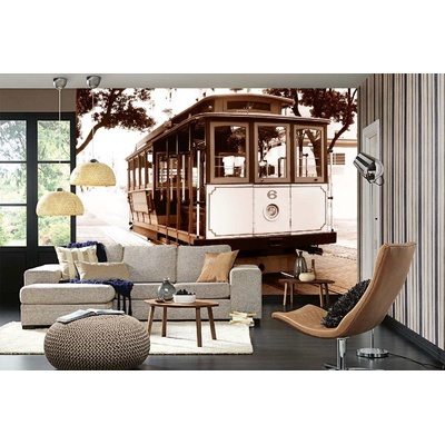 DIMEX ART Самозалепваща се флизелинова фототапета стар трамвай от 1873 г. 375 x 250 см