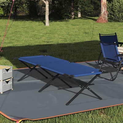 vidaXL Сгъваемо къмпинг легло Синьо 210 x 80 x 46 см Оксфордска тъкан (42003186)