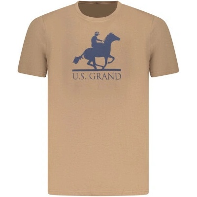 U.S. Grand Stylové pánské tričko s krátkým rukávem POLO Brown