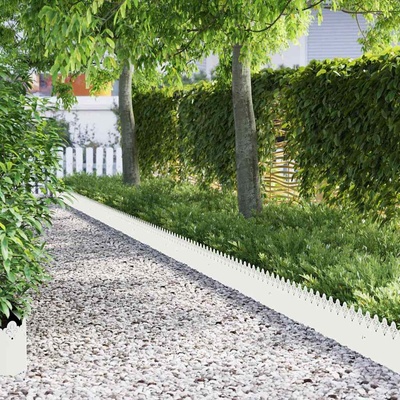 vidaXL Ограничители за тревни площи 30 pcs Бяло 103 x 0, 05 x 22 см (874749)
