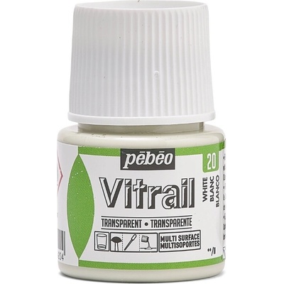 Pébéo Nevypalovací barva na sklo Vitrail 45 ml 20 White – Sleviste.cz