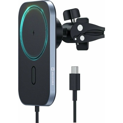 Swissten MagSafe magnetický držák do auta s nabíječkou, na výdech, 15W | Zboží Auto
