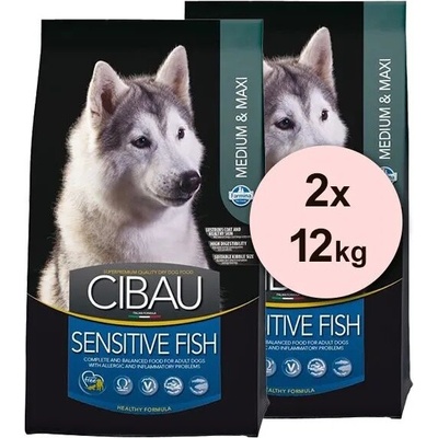 Cibau Dog Sensitive Fish Medium & Maxi 2 x 12 kg