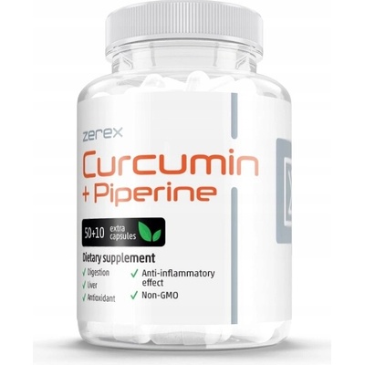 Zerex Kurkumín + Piperín - prirodzená podpora proti zápalom 50 + 10 tabliet