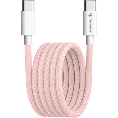Techsuit KF2342055 Datový pro Apple, Android a USB-C superrychlé nabíjení PD60W flexibilní odolný 1m růžový