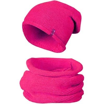 Biju dámský zimní set čepice a tunel Mark neonově růžové 7100331-15