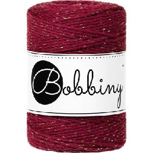 Bobbiny Macrame Cord 1, 5 mm 100 m Golden Wine Red юта (MD-E069)