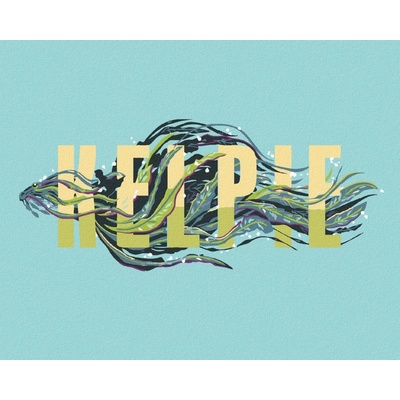 Zuty Ilustrace kelpie fantastická zvířata 40 x 50 cm vypnuté plátno na rám 8596530206651