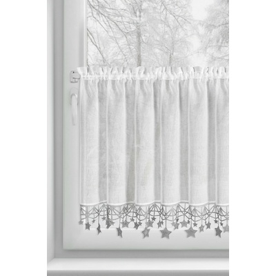 EUROFIRANY KRÁTKA VIANOČNÁ ZÁCLONA NA PÁSKE XMAS 60X150 CM HVIEZDY