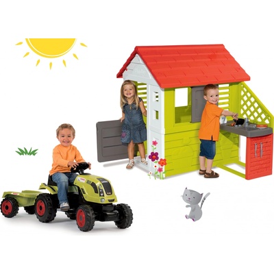 Smoby set domček Pretty Nature a traktor Claas GM