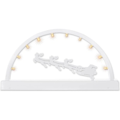 MAXXIVA® 86214 Metall Lichterbogen Schwibbogen 10 LED warm weiß Batterie Timer Weihnachten