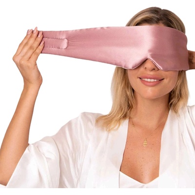 UVtech Hedvábná maska na spaní H-3 Růžová