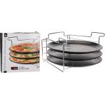 Koopman ТАВИ ЗА ПЕЧЕНЕ НА ПИЦА СЪС СТОЙКА cy4654930 К-КТ 3бр (cy4654930)
