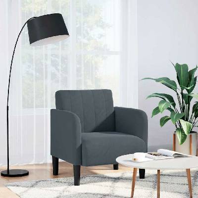 vidaXL 4100579 Rozkládací s područkami tmavě šedá 54 cm samet