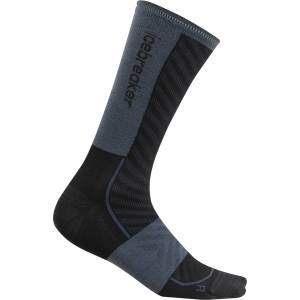 Icebreaker Мъжки чорапи за бягане Icebreaker Merino Run+ Ultralight Crew Running socks - Black / Graphite - размер 47-49 (EU) (201-8162-0114)
