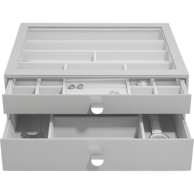 Stackers Ковчеже за бижута Stackers Pebble с 2 чекмеджета supersize каменносиво (76053)