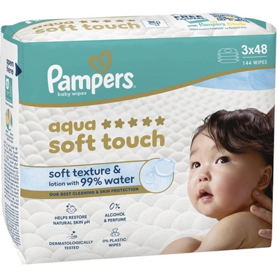 Pampers Кърпички Pampers Harmonie - Aqua Soft Touch, 3 x 48 броя (1100050902)