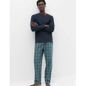 Marks & Spencer Пижамен комплект от кариран чист памук Marks & Spencer зелен Marks & Spencer | Zelen | МЪЖЕ | S