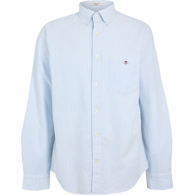 Gant Риза с дълъг ръкав Gant Men's Stripe Long Sleeve Oxford Shirt - Light Blue 455