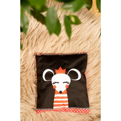 Jsem máma Kontrastní nahřívací polštářek 15x15 cm myška