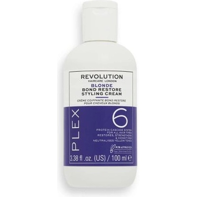 Revolution Haircare London Plex 6 Blonde Bond Restore Styling Cream защитен крем за коса без отмиване 100 ml за жени