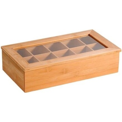 Kesper 58901 Organizér na čaje bambus 10 přihrádek 36 x 20 x 9 cm