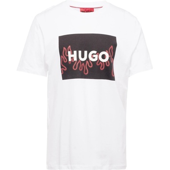 HUGO Тениска 'Dulive' бяло, размер L