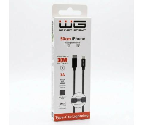 Winner WINTYPCLI50CM dátový Lightning/USB-C, 0,5m, černý