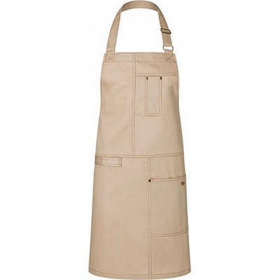 Karlowsky Pevná zástěra v pevné keprové vazbě s nastavitelnými popruhy béžová Pantone 7529 C 68x80cm KY113