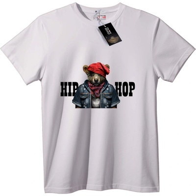 NOONEBRAND Тениска Хип-Хоп Мечок - 6XL, White