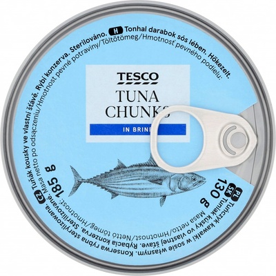 Tesco Tuniak kúsky vo vlastnej šťave 185 g