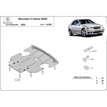 Scut Motor - Румъния Метална кора под двигател mercedes c (w203) от 2000 до 2003 (73693)
