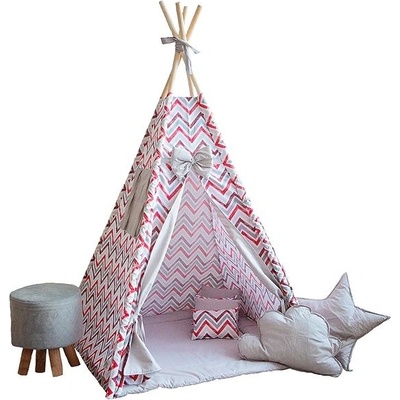 BabyTýpka Cikcak teepee red grey