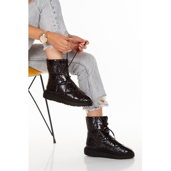 Mevese Дамски боти от текстил - Черни #384688 (384688_Черно)