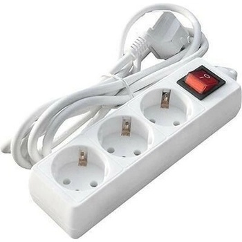 BlackBird Разпределение на захранването 1, 5 м 3xSCHUKO 16/A/250V/3500W + превключвател, бял BH1631 (BH1631)