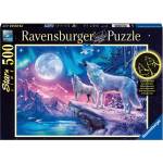 Ravensburger Светещ пъзел Ravensburger от 500 части - Вълци (12000476)