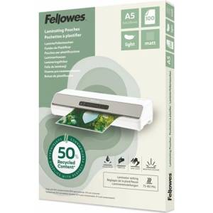 Fellowes Фолио за термоламиниране, 80 микрона, A5, матово, 100 броя, FELLOWES "Light" 100143437 (100143437)