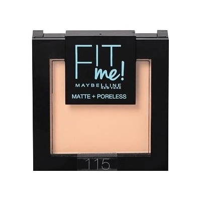 Maybelline Fit Me! Matte + Poreless Kompaktný zmatňujúci púder 115 Ivory 9 g