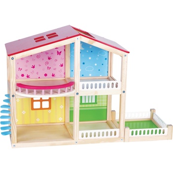 Image 1 of Lelin Дървена къща за кукли Lelin - Фантазия, двуетажна (L50107)