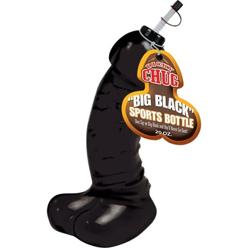 Hott Products Unlimited Забавна черна спортна бутилка във формата на пенис със сламка