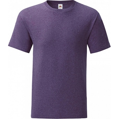 Fruit of the Loom Lehké pánské rovné bavlněné tričko Iconic fialová melír
