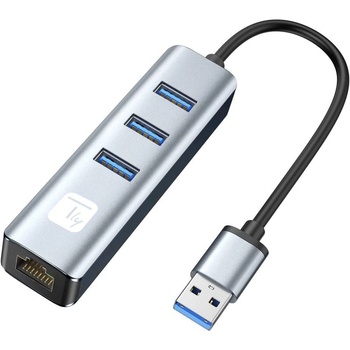 Image 1 of TECHLY IDATA USB-ETGIGA3AA докинг станция Жичен USB 3.2 Gen 1 (3.1 Gen 1) Type-A Черен, Сребърен (TLY_366907) (TLY_366907)