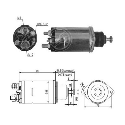 Spínač startéru ZM - Delco 10456454