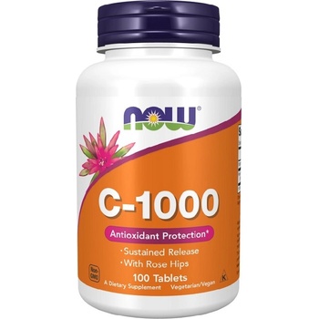 NOW NOW Vitamin C-1000 with Rose Hips Sustained Release, 100 Tablets