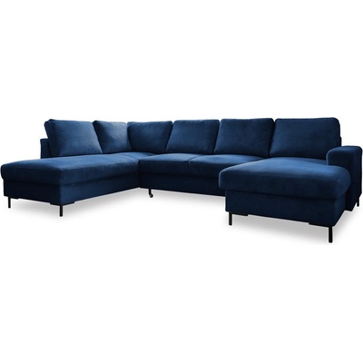 Miuform Тъмносин разтегателен ъглов диван от рипсено кадифе (ляв ъгъл) Lofty Lilly - Miuform (1088ON26)