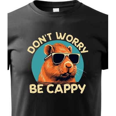 Dětské tričko Don't worry be capy Černá Canvas Dětské tričko Bezvatriko.cz 2415