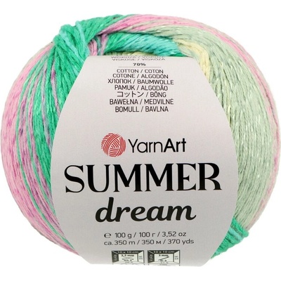 YarnArt Summer Dream 4309 zelená s ružovou